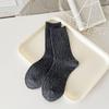 Calcetines de Lana Gruesos y Cálidos de Invierno Hilo de Punto Dongdaemun Popular en Internet Estilo Coreano Hilo Trenzado Tubo Medio Calcetines Apilados para Mujer