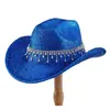 Sombreros de Alta Gama Cepillados Populares Transfronterizos para Hombres y Mujeres, Pedrería de Lujo de Colores con Colgantes de Perlas, Sombreros para Niñas para Fiestas y Compromisos