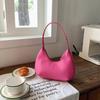 Bolsa de Ombro Cor Gelatina, Textura Feminina, Bolsa de Mão Nicho, Fashionável, Bolsa Axilar Doce e Fashionável, Bolsa Dumpling, Bolsa para o Dia a Dia