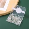 Uñas transparentes en forma de I color oro rosa al por mayor estilo Ins Foto de corcho uñas decorativas de presión uñas postizas creativas en caja tachuelas doradas