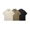 Camisa POLO Antiga 2025 Verão Nova Estilo Americano Retrô Criativa Bolso Bordado Design Solta Manga Curta para Homens