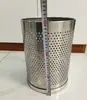 Lixeira de Aço Inoxidável com Furos Perfurados Vazados Banheiro Escritório Tampa Espessada Redonda Preta Cesto de Papel Doméstico Banheiro