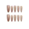 Uñas Postizas de Nuevo Estilo, 30 Piezas, Color Champagne de Alta Gama, Moda Ojo de Gato, Extensión de Uñas, Puntas de Uñas Desmontables al por Mayor