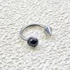 Aleación de Titanio G23 Tres Garras Zirconia Bola Cono Puntiagudo Anillo de Nariz Titanio F136 Barra Herradura C Barra Zirconia Clavo para Nariz Joyería para Piercing