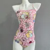 Traje de baño para mujer de Lycra al por mayor, de una sola capa, sin copas, con estampado de dibujos animados, lindo, profesional, para piscina, competición, traje de baño para mujer