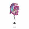 Carretel de Crachá Retrátil de Acrílico Porta-Crachá Engraçado Porta-Crachá de Identificação Retrátil Fofo Personalizado Glitter Fivela de Puxar Fácil