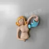 Fornecedor da Fábrica Adesivos Magnéticos de Geladeira Desenho Animado Tridimensional Natação Banho Masculino e Feminino Adesivos de Decoração para Casa em Resina