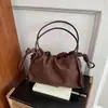 Bolso de hombro de cuero suave plisado transfronterizo, estilo casual, adecuado para ir al trabajo, nueva colección 2026 para mujer, bolso tote casual, bolso cruzado