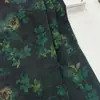 Vermelho Cinza RosaFundo Verde Vintage com Flores Vermelhas Tecido Estampado Xiangyunsha 100% Viscose Novo Estilo Chinês Tecido para Vestido Qipao