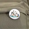 Broche Lindo de Gato Fantasma para Halloween, Insignia Redonda de Gato con Sombrero de Bruja, Pin Decorativo para Mochila de Estudiante