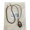 Collar Largo Trenzado con Colgante de Piedra Ojo de Tigre Ovalado Color Café Geométrico para Mujer, Gargantilla Cadena de Suéter de Lujo Ligero Vintage