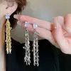 Brincos de franja longa de espiga de trigo design de nicho alta qualidade novos brincos populares brincos para afinar o rosto feminino