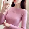 Suéter de punto con cuello de camisa de manga larga para mujer, suéter interior ajustado de estilo occidental, ropa exterior de moda, primavera y otoño