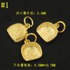 Colgante pequeño de la suerte chapado en oro de plata de ley 925 con forma de lingote y disco de cuentas, accesorios de joyería DIY.