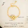 Tienda de oro con fuerte retención de color Vietnam oro accesorios DIY perla de canción azul hielo cuatro ruyi pulsera collar mujer