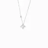 Collar de Plata de Ley S925 Estilo Nuevo Trébol de Cuatro Hojas de la Suerte Microincrustado con Circonita Personalidad de Nicho Filigrana Joyería de Cuello para Mujer Cadena de Clavícula