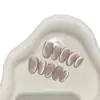 Isla de las Hadas Gato Francés Ojo de Gato Hecho a Mano Pura Boutique Uñas Portátiles Cortas Blanqueamiento Parche de Manicura Terminada Parche de Uñas Postizas