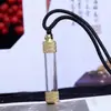 Pingente de Garrafa Pequena Transparente Oca com Garrafa de Relíquia de Cinábrio, Colar de Estilo Étnico para Mulheres e Homens, Acessório de Moda
