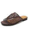 Sandalias planas de moda estilo europeo y americano para mujer, calzado casual de verano para exteriores, con tiras cruzadas y punta abierta, para la playa J1016-1
