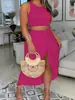 Conjunto de Dos Piezas para Mujer Transfronterizo Europeo y Americano: Chaleco y Falda de Corte Alto