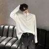 Camiseta de Manga Larga con Hombrera y Cuello Alto para Hombre, Estilo Nuevo Otoño e Invierno 2024, Aspecto Atractivo, Cálida, Holgada, Camiseta Base Interior