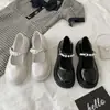 Zapatos Pequeños de Cuero Británicos para Mujer Primavera y Verano 2025 con Faldas, Zapatos Mary Jane Versátiles Retro de Tacón Medio, Mocasines de Cuero Suave con Perlas