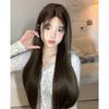 Peluca Zhan Yan Frontal de Encaje Cabello Largo Liso para Mujeres, Adecuada para Streamers, Cobertura Completa para el Día a Día