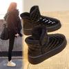 Botas de Neve Estilo Faculdade 2025 Outono e Inverno Modernas Antiderrapantes Resistentes ao Desgaste Elegantes Versáteis Estudante Botas Curtas de Sola Grossa