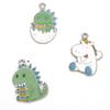 Pendientes de aleación con colgante de dinosaurio grande y unicornio, joyería artesanal, directo de fábrica