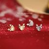 Pendientes de alce navideño de plata Jufeng S925, nuevos y sencillos pendientes de asta, pendientes de ópalo personalizados a la moda