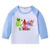 2023 transfronteiriço nova primavera e outono camiseta infantil gola redonda cartoon camisa de manga comprida camisa de fundo meninos e meninas bebê camiseta de algodão