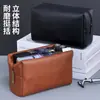 Neceser impermeable para hombres de negocios, bolsa de viaje duradera de cuero PU para viajes de negocios, productos para el cuidado de la piel, maquinillas de afeitar y accesorios, bolsa de almacenamiento portátil