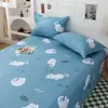 Sábana de una pieza invierno funda de edredón individual 1.5 metros dormitorio estudiantil estilo ins algodón lavado con agua pura funda de almohada individual juego de tres piezas