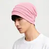 Bufanda de moda para celebridades de internet sombrero holgado estilo fino para otoño e invierno sombrero a prueba de viento posparto para mujer sombrero de punto holgado versátil para mujer