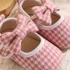 Zapatos de Bebé Estilo Princesa con Lazo para Primavera y Otoño 3-6-9-12-15 Meses Bebé Niña Suela Suave Pata de Gallo Zapatos para Niño Pequeño