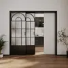 Porta de correr de três painéis porta de cozinha trilho de liga de alumínio porta de correr sem trilho novo estilo porta de vidro porta de correr porta de banheiro fixa