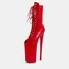 Fabricante Direto de Vendas de Comércio Exterior Europeu e Americano Botas de Tornozelo Sexy Peep-toe com Cadarço Salto Agulha Super Alto Moda para Boate Performance Botas de Pole Dance