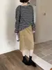 HOO Outono Novo Feminino Estilo Francês Caimento Relaxado Camurça Para Ir ao Trabalho Elegante Versátil Saia BQA6176