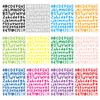 Calcomanías de letras de dibujos animados de 1 pulgada, calcomanías combinadas multicolores de 12 colores, calcomanías personalizadas para tazas, logotipos para fiestas de cumpleaños