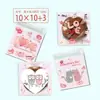 Bolsa de Doces para o Dia dos Namorados Transfronteiriça Nova Vermelha Rosa Animal de Desenho Animado Urso Bolsa de Presente Transparente Lanche Biscoito Opp Autoadesiva