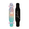 Skate Longboard de 44 Pulgadas para Principiantes, Hombres y Mujeres, Adultos, Tabla de Baile Doblemente Curva Profesional, Monopatín de Cuatro Ruedas de Madera de Arce para Jóvenes