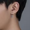 Pendientes de plata de ley 925, estilo europeo y americano, con diseño de cielo estrellado y piedra verde, ligeros y lujosos, para hombre y mujer.