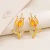 Pendientes transfronterizos de moda: Aretes de tulipán con una estética vintage y fresca, con delicados diseños de flor de tulipán, material de cobre y circonita cúbica microincrustada