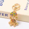 Amazon Poodle Strass Metal Chaveiro Pequeno Pingente Animal do Zodíaco Filhote Yiwu Pequenos Artigos Chaveiro