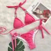 Nuevo Bikini Sexy Europeo y Americano 2022 Estampado Degradado con Tirantes Traje de Baño de Lujo con Diamantes de Cristal Traje de Baño para Resort