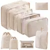 Conjunto de Bolsas de Armazenamento para Viagem Transfronteiriça com Sete ou Oito Peças, Bolsa de Armazenamento para Viagem de Negócios, Bolsa de Armazenamento de Grande Capacidade, Conjunto de Armazenamento à Prova d'Água