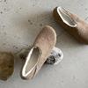 Sapatos Retrô de Feltro com Biqueira Redonda para Mulheres, Sapatos de Algodão para Uso Externo de Outono e Inverno, Slip-Ons Preguiçosos, Birkenstocks Quentes com Pelúcia