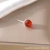 Aretes de Cerámica con Cuentas de Ágata Natural, Nuevo Estilo Chino, Pendientes Versátiles de Moda de Lujo Ligero