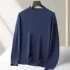 Suéter de Lana para Hombre 2025 Otoño/Invierno Lavable a Máquina de Alta Calidad Imitación 100% Lana Suéter de Cuello Medio de Lujo Amigable con la Piel para Hombre