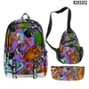 2025 Conjunto de Três Peças Mochila Escolar Mochila de Ombro Estojo de Lápis Homem de Palito de Madeira Transfronteiriço Shanhaijing Tungtungtung